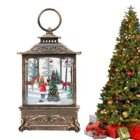 Christmas Snow Lantern LED Snow Globe Swirling Lantern LED Swirling Snow And Christmas Tree Holiday Snow Globe Lantern Ornament