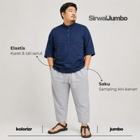Celana Sirwal Cingkrang Pangsi Polos Casual JUMBO BIG SIZE Ankle Pants KOLORIZR One Size Abu muda