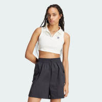 【adidas 愛迪達】運動服 上衣 短袖 POLO衫 女上衣 RIB TOP(IT9858)
