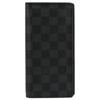 Louis Vuitton LV N62665 Brazza 黑棋盤格紋雙折零錢長夾.黑