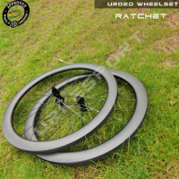 Ratchet UCI Quality Carbon Wheelset Disc Brake 700c Clincher Tubeless Tubular UR02D Center Lock Carbon Road Disc Brake Wheels