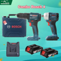 Combo Bosch 4 - Máy khoan GSB 185-LI + Máy bu lông GDS 18V-350 + 2 Pin 18V 2.0Ah + 1 Sạc & Valy