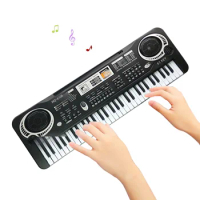 61 Keys Keyboard Piano, Children's Multifunctional Electronic Digital Piano Toys with Microphone, Portable Piano Keyboard