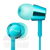 【曜德】SONY MDR-EX155 淺藍色 細膩金屬 耳道式耳機 ★ 送收納盒 ★