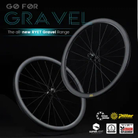 RYET GRAVEL Carbon Wheelset Disc Brake Tubeless Ready 700C Bicycle Wheel Center Lock/6 Bolt Lock XDR/HG Hub Tubeless 38x30mm Rim
