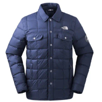 【The North Face】男新款 DWR防潑水防風保暖外套(襯衫領)/3L73 藍 N