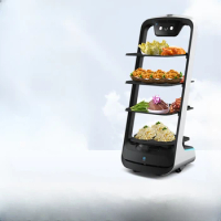 Multi-layer intelligent food delivery robot, delivery of food, serving dishes, running halls, welcome rental