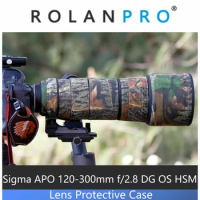 ROLANPRO Lens Coat For Sigma APO 120-300mm f/2.8 DG OS HSM Protective Case Camouflage Lens Clothing Rain Cover Guns Sleeve