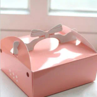 Free shipping 6 inch cheese box pink bow cake box portable gift box packaging decoration