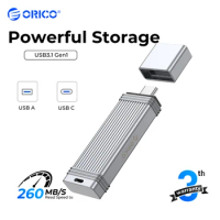 ORICO USB 3.2 Pen Drive 260MB/S USB Flash Drive 256GB 128GB 64GB 32GB Pendrive Type-C USB3.2 Flash Drive for Android Micro/PC
