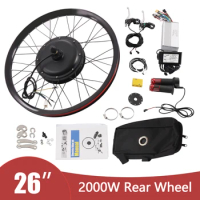 72V 2000W Electric Bike Conversion Kit 26/27.5/29 inch Ebike Rear Bicycle Hub Motor Wheel Conversion Kit with LCD Display