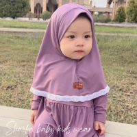 Gamis bayi newborn 0 bulan - 2 tahun / Setelan anak perempuan free jilbab murah / Set Malika Baju Mu