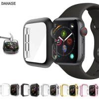 Full Coverage Case For Apple Watch Series 5 Series 4 40mm 44mm Cover Shell For iWatch Screen Protector Film Case