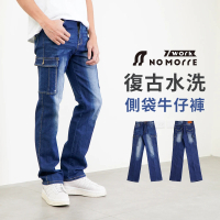 NoMorre 工作褲 牛仔工作褲 直筒工作褲 牛仔褲 直筒牛仔褲 多口袋 水洗彈力 L-5L 台灣現貨 #3819(藍色)