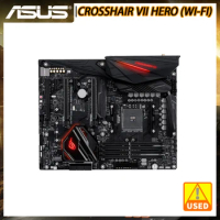 ASUS ROG Motherboard AMD X470 AM4 Socket for Ryzen 5 5500 5600 4600 3600 3500 CROSSHAIR VII HERO (WI-FI) ATX Used Mainboard DDR4