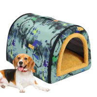 Waterproof Dog House Outdoor Insulated Weatherproof Pet Kennel Bed With Handle Pet Accessories For Small And Medium Pet Breed