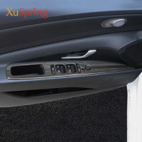 Car Window Switch Panel Adjust Cover Trim Stickers Strip Garnish for Hyundai Elantra Avante i30 Sedan 2021 2022 2023 LHD