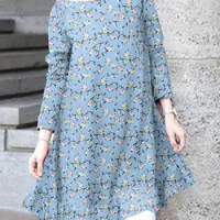 ZANZEA Woman Fashion Muslim Tops Bohemian Floral Printed Blouse Spring Long Sleeve O-Neck Chemise Eid Mubarek Blusas Mujer 2023