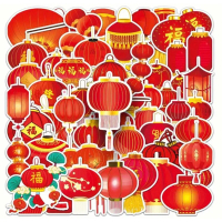 100 sticker hình lồng đèn năm mới