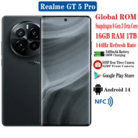 Global ROM Realme GT5 GT 5 Pro 5G Smartphone Snapdragon 8 Gen 3 Octa Core 6.78" 144Hz 5400mAh 100W 50MP Rear Three Camera NFC
