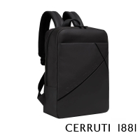 【Cerruti 1881】限量2折 義大利頂級小牛皮後背包 CEZA06252M 全新專櫃展示品(黑色)