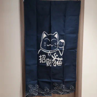 Japanese Style Lucky Cat Door Curtain Bedroom Bathroom Decorative Curtain Household Kitchen Feng Shui Curtain