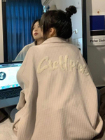 薄外套 外套女春秋寬松休閑百搭 翻領夾克美式復古上衣ins潮