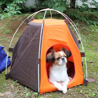 Pet Dog Cat Outdoor Folding Tent Bed House Winter Warm Cushion Dog House Portable Dog Cat Bed Supplies