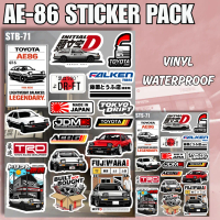 Initial D AE86 Sticker Vinyl Glossy Pack – Stiker JDM Drift Toyota Trueno Waterproof untuk Laptop Tu