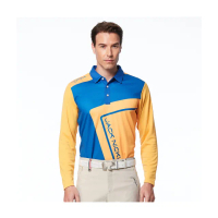 【Jack Nicklaus 金熊】GOLF男款數位印花吸濕排汗POLO/高爾夫球衫(黃色)