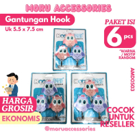 [ ISI 6 PCS ] GANTUNGAN HOOK (5.5 x 7.5 cm) ISI 3 HANGER TEMPEL DINDING TEMBOK CANTOLAN KAIT BAJU MO