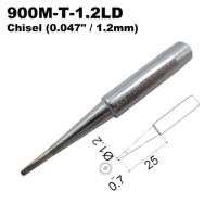 Soldering Tip 900M-T-1.2LD Chisel 1.2mm for Hakko 936 907 Milwaukee M12SI-0 Radio Shack 64-053 Yihua 936 X-Tronics 3020 Iron Bit