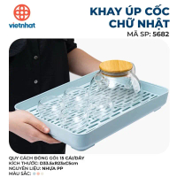 Khay úp cốc chữ nhật 5682, Khay trà, khay úp cốc 2 lớp tiện, Giá úp cốc gọn gàng sạch sẽ nhựa Việt N