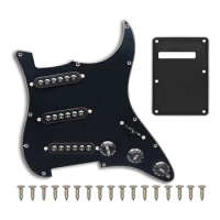 Prewired ST Pickguard SSS 3 Single Coil Pickups Adjustable Screws Accessories For Fender Standard Stratocaster ,Black