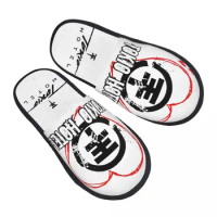 Women Winter Furry Cotton Slippers Tokio Hotel Logo Merch Household Fur Slides Slippers Bedroom Hip-hop Cozy Anti Slip Slides