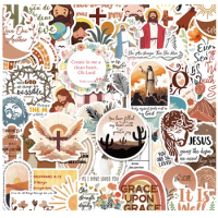 50pcs Bible religious stickers Easter decoration luggage guitar skateboard iPad ledger DIY waterproof stickers