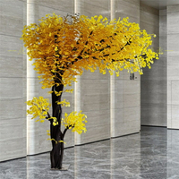 仿真銀杏樹黃色植物大型真樹干室內客廳舞臺拍攝裝飾工程假樹定制