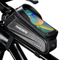 NEWBOLER Bike Bag 2L Frame Front Tube Cycling Bag Bicycle Waterproof Phone Case Holder 7.2Inches Touchscreen Bag Accessorie