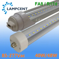 6-50/Pack 8FT 2.4M 40W 48W LED Tube Light Single Pin FA8 Rotated Base R17D(HO) Lamp F96 T8 T12 Retrofit Fluorescent Bulb