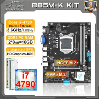 JINGSHA B85 M-K motherboard PC assembly complete kit i7 4790 processor and 16GB memory placa mae LGA 1150 DDR3 Set LGA1150