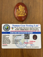 Certified Crystal Red Jasper Hanuman ji Carving Coin