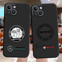 Luxury AMG-Dark LOGO Phone Case for Apple iPhone 15 Pro Max 13 14 Plus 12 Mini 11 Pro XR 8 SE 7 6S XS MAX Matte Armor Cover