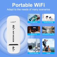 4G LTE Wireless Router USB Dongle 150Mbps Modem WiFi Router with SIM Card Slot Car Hotspot Pocket Mobile WiFi Adapter