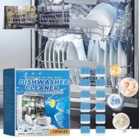 Washing Machine Cleaner 12pcs Long-Lasting Dishwasher Tablets Detergent Descaler Deep Cleaning Safe Washing Machine Cleaner For