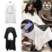 Barber Cape Transparan Tengah Premium Kain Pangkas Rambut Polos Bahan Tahan Lama Cocok Salon Cukur R