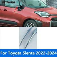 Accessories For Toyota Sienta 2022 2023 2024 Exterior Chrome Rear View Side Door Mirror Strip Molding Trim Sticker Car Styling