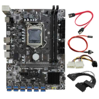 B250C BTC Mining Motherboard with Graphics Power Cable+24Pin Power Cable+Switch Cable 12 USB3.0 Slot LGA1151 DDR4 RAM