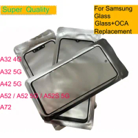 10Pcs/Lot For Samsung Galaxy A32 A42 A52 A52S 5G A72 Touch Screen Panel Front Outer Glass LCD Lens With OCA