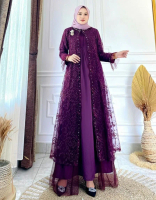 DRESS RAISHA BAHAN TILLE MIX BRUKAT PREMIUM QUALITY - GAMIS WANITA TERBARU MODEL KEKINIAN GAMIS MUSL