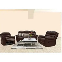 Atria Paket Sofa Recliner 3+2+1 Bolivia Half Leather Dark Brown